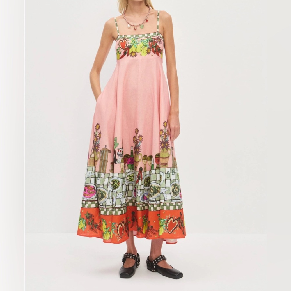Alemais Contessa Linen Sundress, NWT, Size 10 US (14 AU/UK)